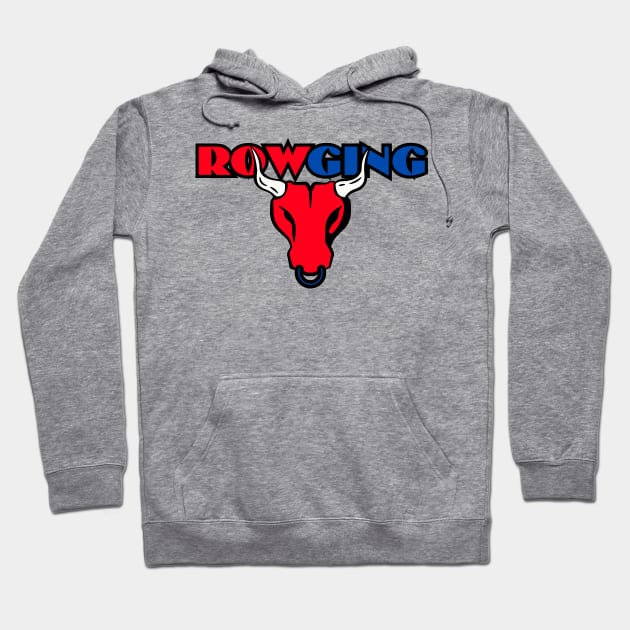 RowGing bull Funny rowing art Hoodie by RowingParadise